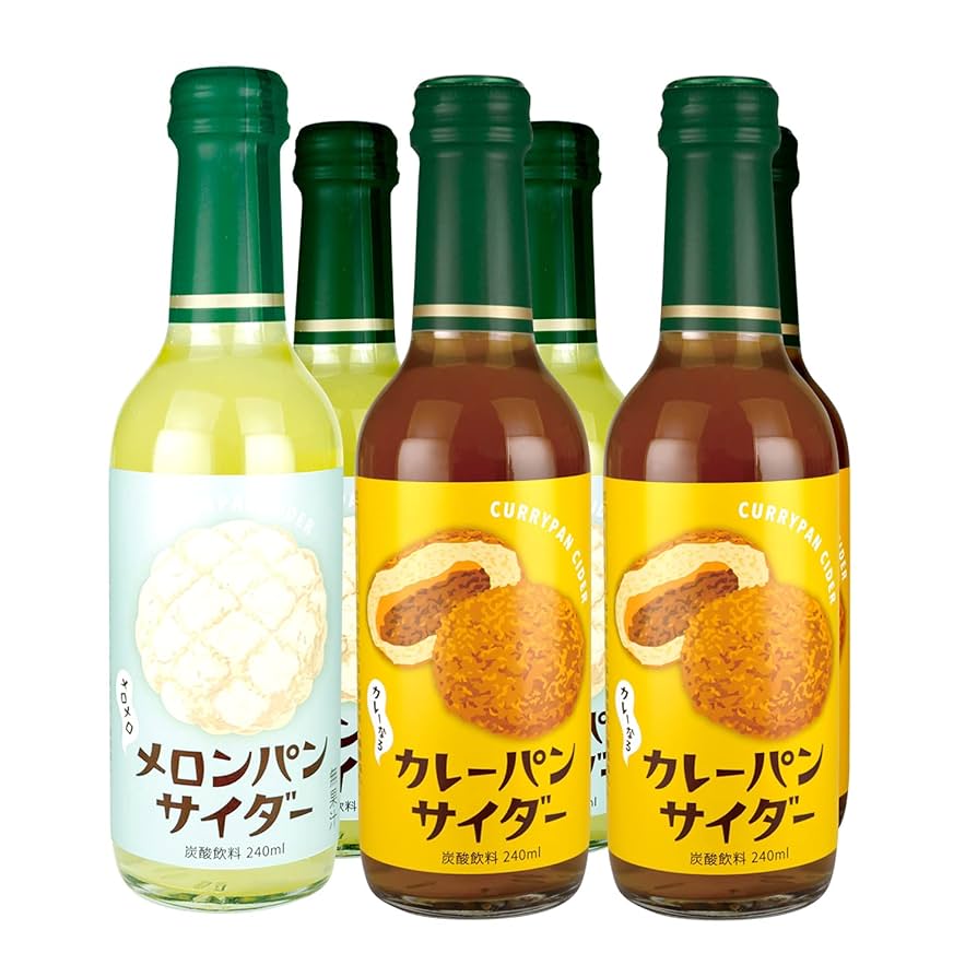 Amazon.co.jp: パンのサイダー 240ml 2種 6本セット「メロンパン